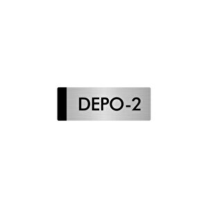 Metal Yönlendirme Levhası, Departman Kapı Isimliği Depo  5x20 Cm Gümüş Renk