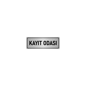 Metal Yönlendirme Levhası, Departman Kapı İsimliği Kayıt Odası 7x20 Cm Gümüş Renk