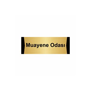 Muayene Odası 7x20cm Altın Renk Metal Yönlendirme Levhası
