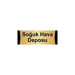 Soğuk Hava Deposu 5x20cm Altın Renk Metal Yönlendirme Levhası