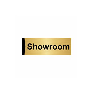 Showroom 7x20cm Altın Renk Metal Yönlendirme Levhası