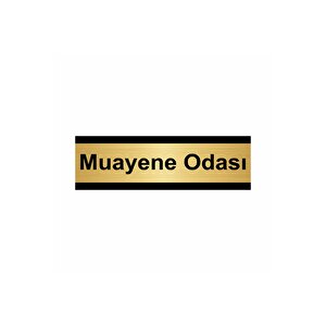 Muayene Odası 10x20cm Altın Renk Metal Yönlendirme Levhası