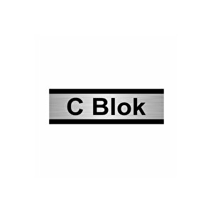 C Blok 5x20cm Gümüş Renk Metal Yönlendirme Levhası