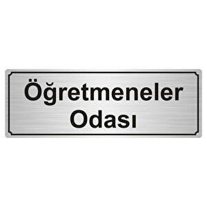 Öğretmenler Odasi Yönlendi̇rme Levhasi 7cmx20cm Gümüş Renk Metal