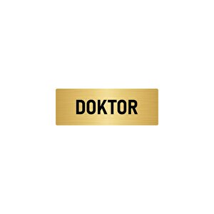 Metal Yönlendirme Levhası, Departman Kapı İsimliği Doktor 10x20 Cm Altın Renk