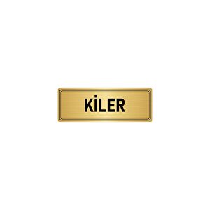 Metal Yönlendirme Levhası, Departman Kapı İsimliği Kiler 10x20 Cm Altın Renk