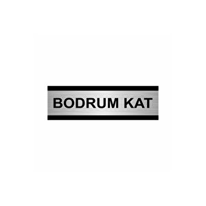 Bodrum Kat 7x20cm Gümüş Renk Metal Yönlendirme Levhası