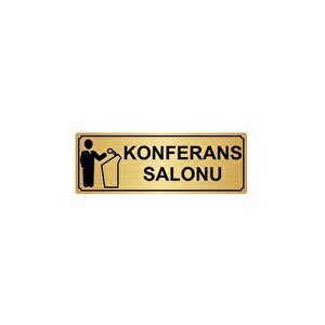 Konferans Salonu Yönlendi̇rme Levhasi 10cmx20cm Altin Renk Metal