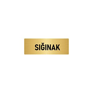 Metal Yönlendirme Levhası, Departman Kapı İsimliği Sığınak 5x20 Cm Altın Renk
