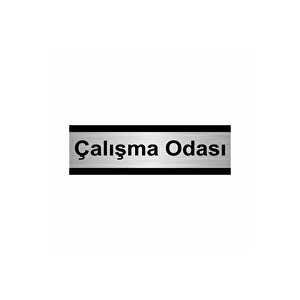 Çalışma Odası 10x20cm Gümüş Renk Metal Yönlendirme Levhası