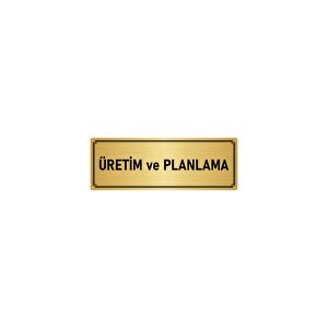 Metal Yönlendirme Levhası, Departman Kapı İsimliği Üretim Ve Planlama 7x20 Cm Altın Renk