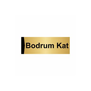 Bodrum Kat 10x20cm Altın Renk Metal Yönlendirme Levhası