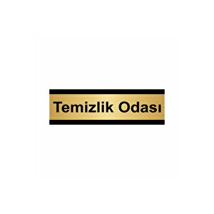 Temizlik Odası  5x20cm Altın Renk Metal Yönlendirme Levhası