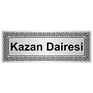Kazan Dairesi 7cmx20cm Metal Yönlendi̇rme Levhasi Gümüş Renk Metal