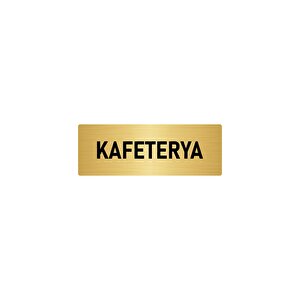 Metal Yönlendirme Levhası, Departman Kapı İsimliği Kafeterya 10x20 Cm Altın Renk