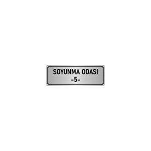 Metal Yönlendirme Levhası, Departman Kapı İsimliği Soyunma Odası 5 10x20 Cm Gümüş Renk