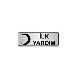İlk Yardim Yönlendi̇rme Levhasi 10cmx20cm Gümüş Renk Metal
