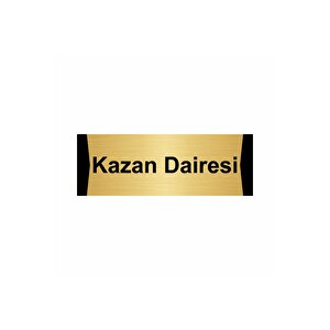 Kazan Dairesi 10x20cm Altın Renk Metal Yönlendirme Levhası