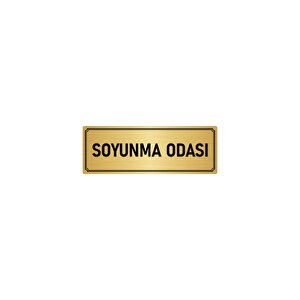 Metal Yönlendirme Levhası, Departman Kapı İsimliği Soyunma Odası 5x20 Cm Altın Renk
