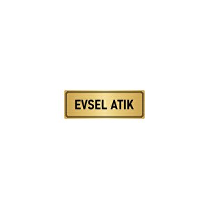 Metal Yönlendirme Levhası, Departman Kapı İsimliği Evsel Atık 10x20 Cm Altın Renk