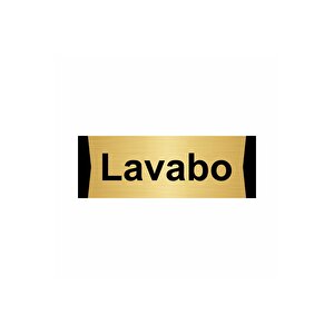 Lavabo 5x20cm Altın Renk Metal Yönlendirme Levhası