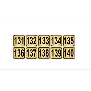 Metal Kapı,masa,dolap Numarası 20cmx20cm 10 Adet (131…140) Altın Renk Metal