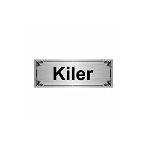 Kiler 7x20cm Gümüş Renk Metal Yönlendirme Levhası