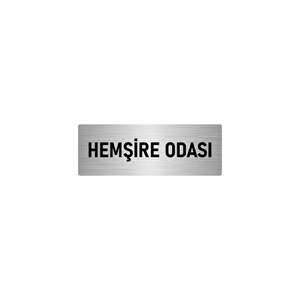 Metal Yönlendirme Levhası, Departman Kapı İsimliği Hemşire Odası 5x20 Cm Gümüş Renk