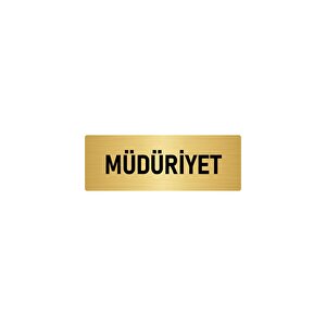Metal Yönlendirme Levhası, Departman Kapı İsimliği Müdüriyet 10x20 Cm Altın Renk