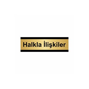 Halkla İlişkiler 5x20cm Altın Renk Metal Yönlendirme Levhası