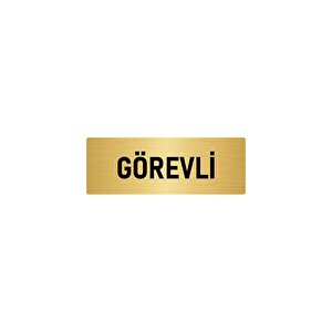 Metal Yönlendirme Levhası, Departman Kapı İsimliği Görevli 7x20 Cm Altın Renk