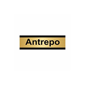 Antrepo 7x20cm Altın Renk Metal Yönlendirme Levhası