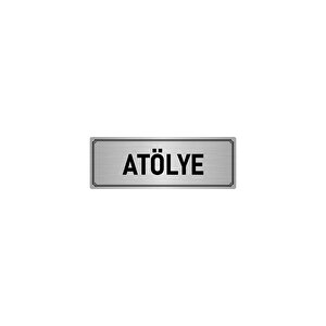 Metal Yönlendirme Levhası, Departman Kapı İsimliği Atölye 10x20 Cm Gümüş Renk