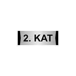 2.kat 10x20cm Gümüş Renk Metal Yönlendirme Levhası