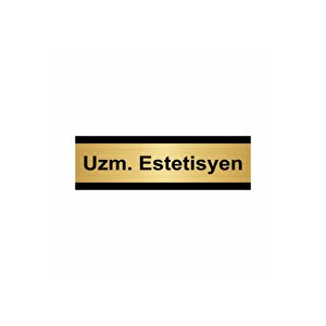 Uzm Estetisyen 10x20cm Altın Renk Metal Yönlendirme Levhası
