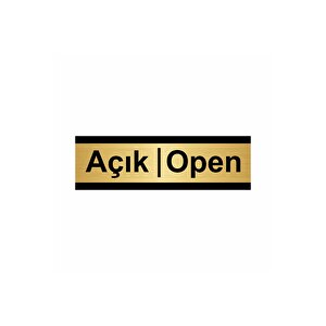 Açık-open 10x20cm Altın Renk Metal Yönlendirme Levhası