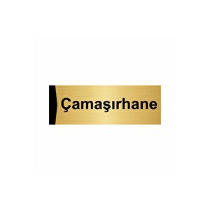 Çamaşırhane 5x20cm Altın Renk Metal Yönlendirme Levhası