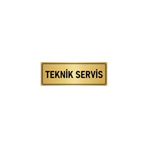 Metal Yönlendirme Levhası, Departman Kapı İsimliği Teknik Servis 5x20 Cm Altın Renk
