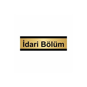 İdari Bölüm 10x20cm Altın Renk Metal Yönlendirme Levhası