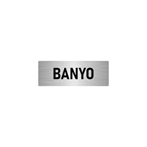 Metal Yönlendirme Levhası, Departman Kapı İsimliği Banyo 7x20 Cm Gümüş Renk