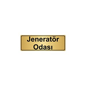 Jeneratör Odasi Yönlendi̇rme Levhasi 7cmx20cm Altin Renk Metal