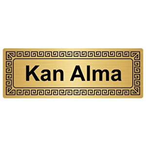 Kan Alma 7cmx20cm Metal Yönlendi̇rme Levhasi Altin Renk Metal