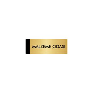 Metal Yönlendirme Levhası, Departman Kapı Isimliği Malzeme Odası 5x20 Cm Altın Renk