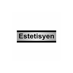 Estetisyen 5x20cm Gümüş Renk Metal Yönlendirme Levhası