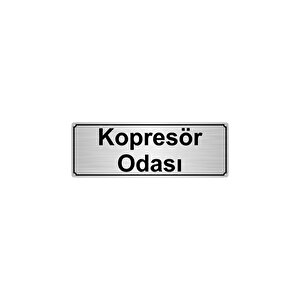 Kompresör Odasi Yönlendi̇rme Levhasi 10cmx20cm Gümüş Renk Metal