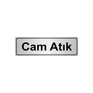 Cam Atik Yönlendi̇rme Levhasi 10cmx20cm Gümüş Renk Metal