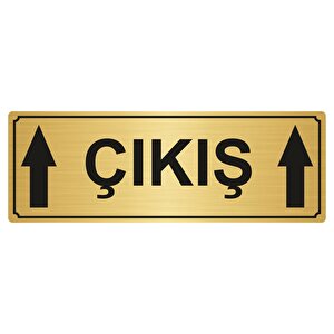 Çikiş Yönlendi̇rme Levhasi 10cmx20cm Altin Renk Metal