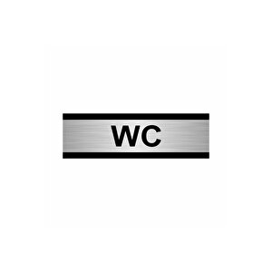 Wc 7x20cm Gümüş Renk Metal Yönlendirme Levhası