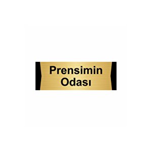 Prensimin Odası 5x20cm Altın Renk Metal Yönlendirme Levhası