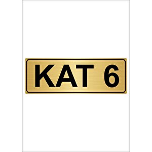 Kat 6  7cmx20cm Metal Yönlendirme Levhası Altın Renk